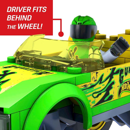 MEGA Hot Wheels Gunkster Monster Truck Building Set toy car with micro figure driver, 69 pieces, gift set for boys and girls ages 5 and up