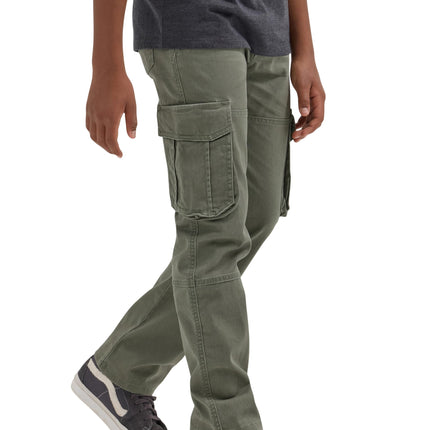 Wrangler Boys' Charge Cargo Pant, Olive, 16