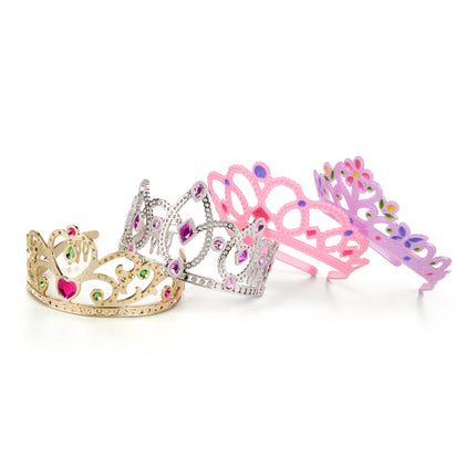 Melissa & Doug: Juego de tiaras de disfraz para niños (4 piezas) – Coronas de princesa de juguete para juegos de rol – Juguetes de joyería preescolar para niñas de 3 años en adelante