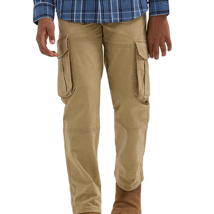 Wrangler Boys' Charge Cargo Pant, Kelp, 14 Husky