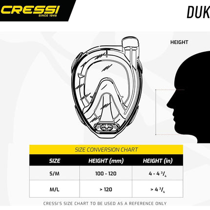 Cressi Duke Dry, Negro/Negro, S/M