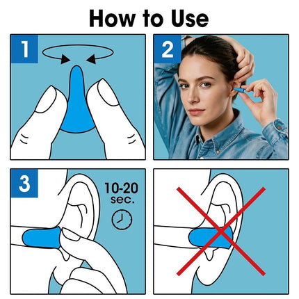 AZEN 200 Pairs Ear Plugs, NRR 32dB Soft Foam Ear Plugs for Sleeping Noise Cancelling, Earplugs for Concerts Shooting Swimming Noise Reduction (Lake Blue)