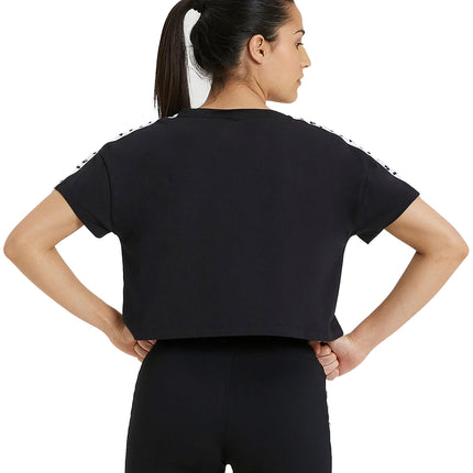 Arena Women's Corinne Team T-Shirt Crop Top, Black, Medium