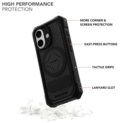 ROKFORM Rugged Case for iPhone 17, Magnetic + RokLock (Black)