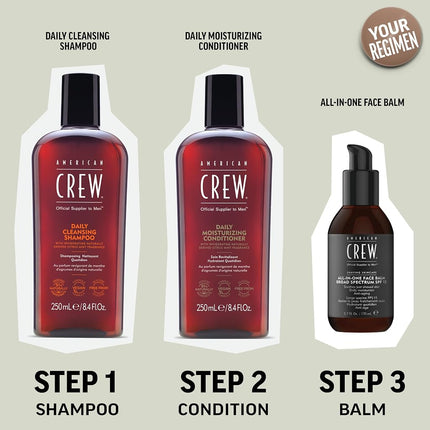 American Crew Daily Cleansing Shampoo, Vegan & Silicone Free (450ml) To Remove Excess Oil & Nourish, Normal & Oily Hair, Formulated For Men