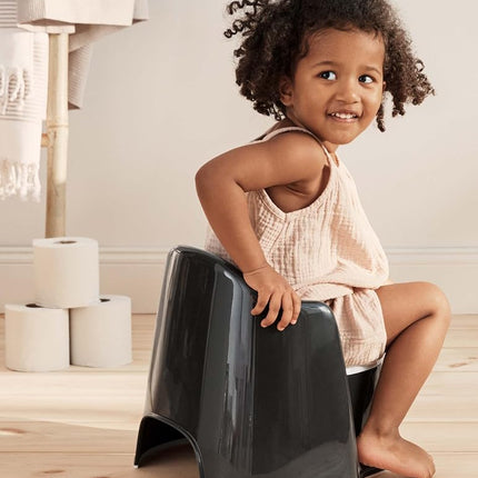 BabyBjörn Potty Chair, Black/White Potty Training Toilet, Easy-to-Clean, Removable Inner Potty, Non-Slip
