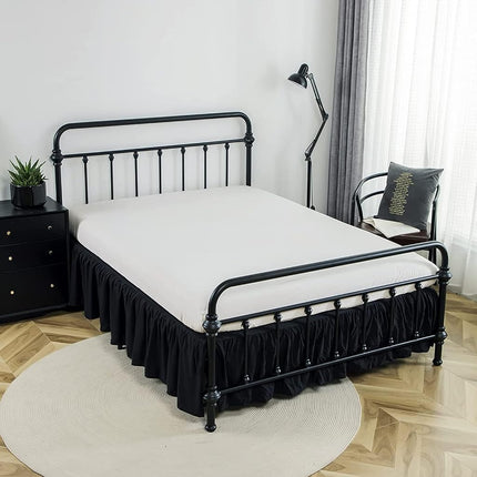 xuan dian Bed Skirt Twin Size Ruffled Bed Skirt with Split Corners