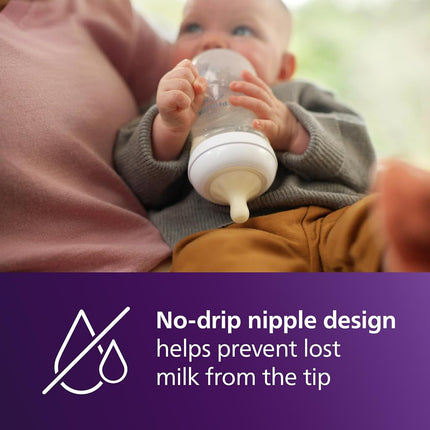 Philips Avent Natural Baby Bottles with Natural Response Nipples (Medium Flow, Flow 3), with Seahorse and Starfish Design, 9oz, 4-Pack, SCY903/68