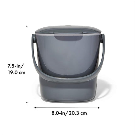 OXO Good Grips Easy-Clean Compost Bin - Charcoal - 0.75 Gal/2.83 L, Gray
