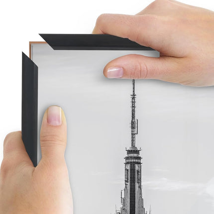Americanflat 11x17 Picture Frame in Black - Set of 3-11x17 Frame with Slimline Molding, Plexiglass Cover, and Hanging Hardware for Horizontal or Vertical Wall Display