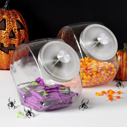Anchor Hocking 1 Gallon Glass Penny Jar with Lid (4 piece, silver metal, dishwasher safe)