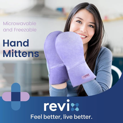 REVIX Microwavable Heating Mittens for Hand and Fingers, Heated Hands Mitts Warmers 1 Pair, Unscented Hand Muff