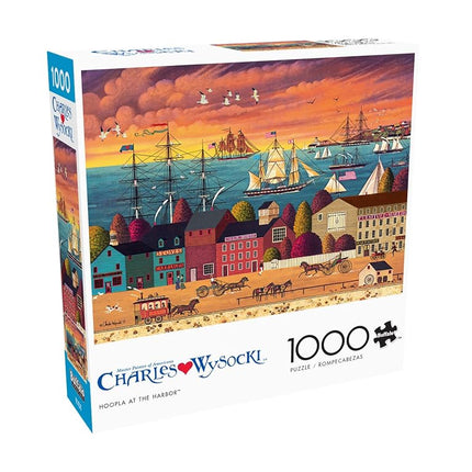 Buffalo Games - Charles Wysocki - Hoopla at The Harbor - 1000 Piece Jigsaw Puzzle for Adults Challenging Puzzle Perfect for Game Nights - Finished Puzzle Size is 26.75 x 19.75