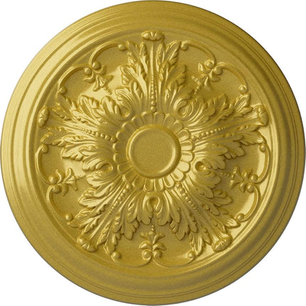 20"OD x 1 1/2"P Damon Ceiling Medallion (Fits Canopies up to 3 3/8"), Hand-Painted Rich Gold