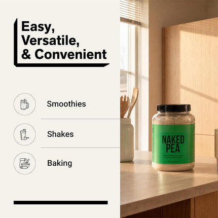 NAKED Pea - 2LB 100% Pea Protein Powder from North American Farms - Unflavored Vegan Pea Protein Isolate - Plant Protein Powder, Easy to Digest - 30 Servings