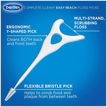 DenTek, Complete Clean Floss Picks 75 Floss Picks Pack of 3, 225 Count