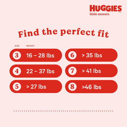 Huggies Little Movers Size 4 Nappies Size 4 (10-16.8 kg) Pack of 150, Packaging May Vary