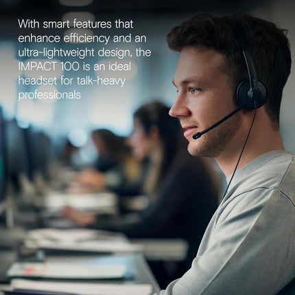 EPOS IMPACT 100 MS Mono USB-C+A Headset with Microphone, Microsoft Teams Certified, Noise-Cancelling, Lightweight, Soft Silicone Side Support, USB Adapter, Call Control, UC Professional Use