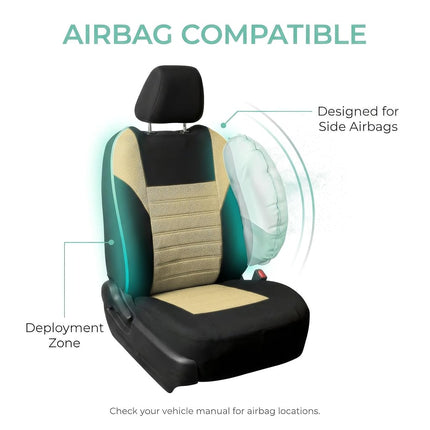 FH Group Automotive Car Seat Covers Front Set Premium 3D Air Mesh Front Seat Covers, Airbag Compatible Universal Fit Interior Accessories for Cars Trucks and SUVs - Burgundy