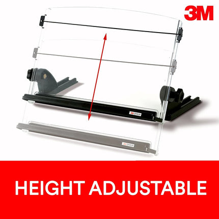3M in-Line Document Holder 35.5cm x 30.4cm x 7.6cm DH630, Black/Clear