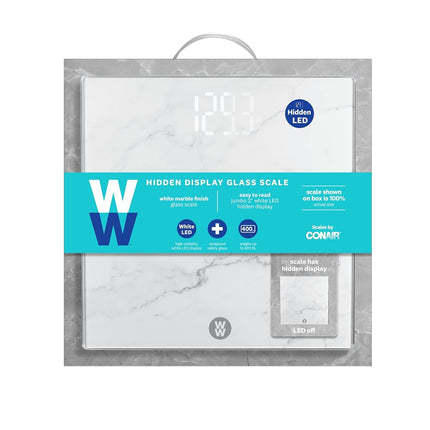 Weight Watchers Scales by Conair Scale for Body Weight, Digital Bathroom Scale in White Marble Finish
