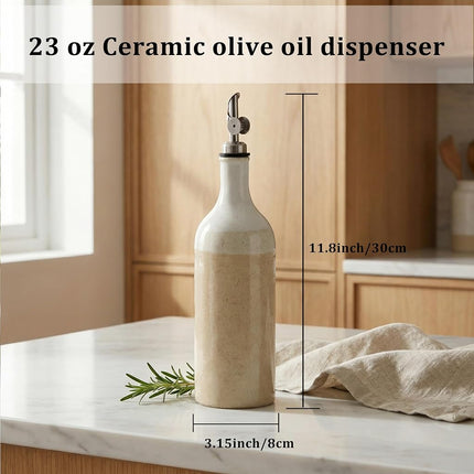 Dneuoir Olive Oil Dispenser Bottle for Kitchen, 23 Oz Ceramic Oil Dispenser