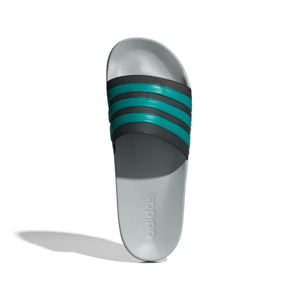 adidas Unisex Adilette Shower Slides Core Black/Pure Teal/Grey Two 17 UK 53 EU