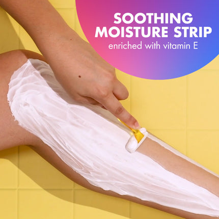 Maquinillas de afeitar desechables para mujer BIC Soleil Smooth Colors con banda lubricante de aloe vera y vitamina E para un mejor deslizamiento, con 3 hojas, 14 unidades