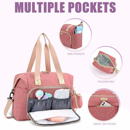 Tuwubi Tuwubbi Diaper Bag backpack with Pacifier Case Large Travel Diaper Tote for Mom and Dad Multifunction Large Baby Bag, Red, 1 Count (Pack of 1), Travel Backpacks