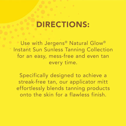 Jergens Natural Glow Body Applicator Mitt, Flawless, Streak-free Tanning Blender Glove, Reusable Tanning Mitt Protects Hands