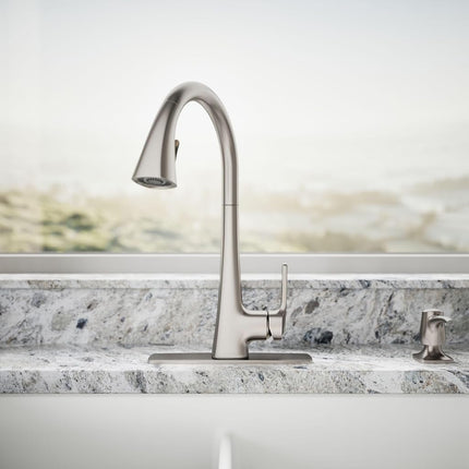 Kohler R22867-SD-VS Maxton Pull-Down Kitchen Faucet with soap/Lotion Dispenser, Vibrant Stainless