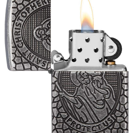 Zippo Tiki Totem Design Armor Antique Brass Pocket Lighter