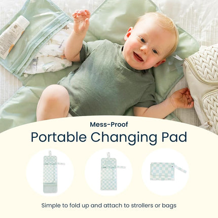 Tiny Twinkle TT-CP-53 Diaper Pouch that doubles as a Mat, Large Capacity, Travel, Accessory Bag, Diaper Changing Sheet, Wipes Bag, Rainbow