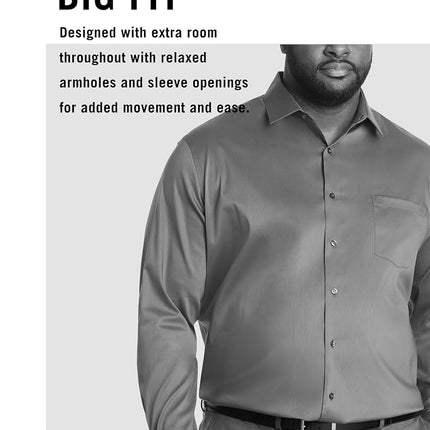 UNLISTED Men's Solid Dress Shirts, Graphite, 17.5" Neck 37"-38" Sleeve
