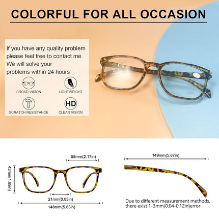 OCCI CHIARI Large Men Reading Glasses +1.0 Stylish Readers Big face +1.0 +1.25 +1.50 +1.75 +2.0 +2.25 +2.5 +2.75 +3.