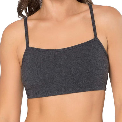 Fruit of The Loom Womens 3 Pr Spaghetti Sportsbra Sports Bra, Kaleidoscope/Charcoal/Red Hot, 38