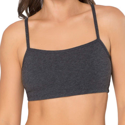 Fruit of the Loom Womens 3 Pr Spaghetti Sportsbra Sports Bra, Kaleidoscope/Charcoal/Red Hot, 34