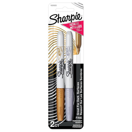 Sanford Ink Sharpie Metallic Fine Point Permanent Markers-Gold and Silver