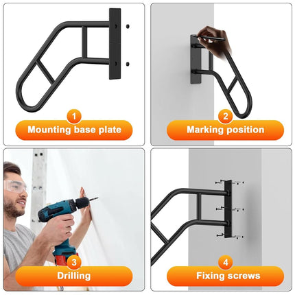 Handrails for Outdoor Steps ，22.8" Stair Railing Indoor1-3 Step, U-Shaped Safety Handrails for Kids, Elderly, Pregnant Women, Disabled (2 Pack Upgraded U-Shaped handrail)