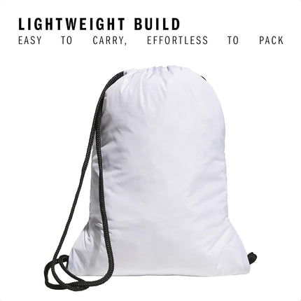 adidas Alliance Sackpack – Drawstring Backpack Small Bag for Men and Women, White/Black, One Size