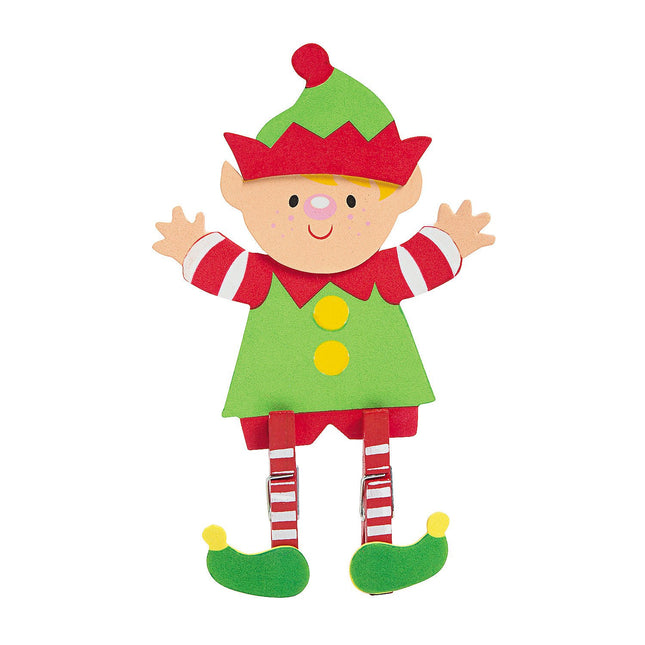 Festive Multicolor Foam Christmas Elf Clothespin C