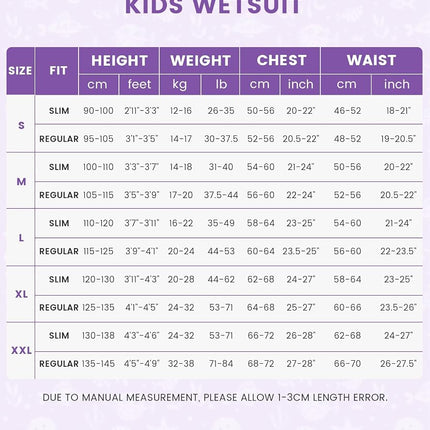Gogokids Wetsuit Kids, 2.5mm Neoprene Thermal Swimsuit with UV Protection & Back Zipper, Full Wet Suits for Girls Boys Swimming in Cold Water, Surfing, Snorkeling