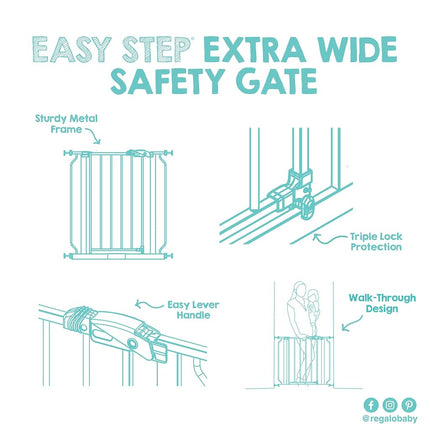 Regalo Easy Step Extra Wide, Black, 52 Inch