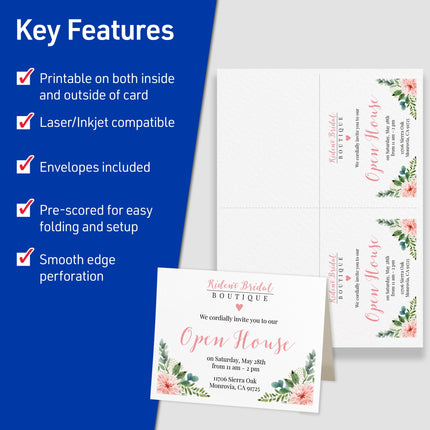 Avery Printable Note Cards, 4.25" x 5.5", Two-Sided Printing, Matte White, 2 Pack, 100 Cards Total (5813)