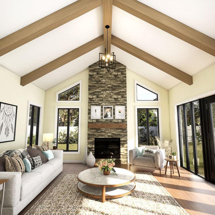 Heritage Timber MENA Faux Wood Beam, 3-Sided (U-Beam), 3 1/2"W x 3 1/2"H x 72"L, Natural White Oak Finish