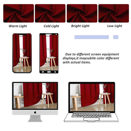 Simplebrand Ava Red Blackout Curtains for Bedroom 63 Inch Length 2 Panels Set, Nursery Thermal Insulated Energy Saving Rod Pocket Window Treatment Curtains Blackout Drapes, W40 x L63 Inch, Red