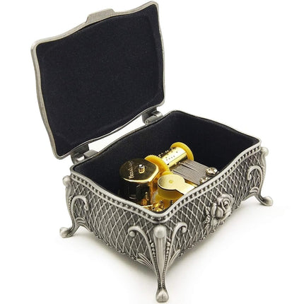 falado Wingostore Emboss Alloy Metal Music Box Wind Up and Golden Movement Music Box for Christmas/Birthday/Valentine's Day (EmbossAlloyPattern2YMSS, You are My Sunshine)