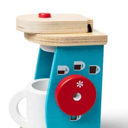 Melissa & Doug 11-Piece Brew and Serve Wooden Coffee Maker Set - Play Kitchen Accessories