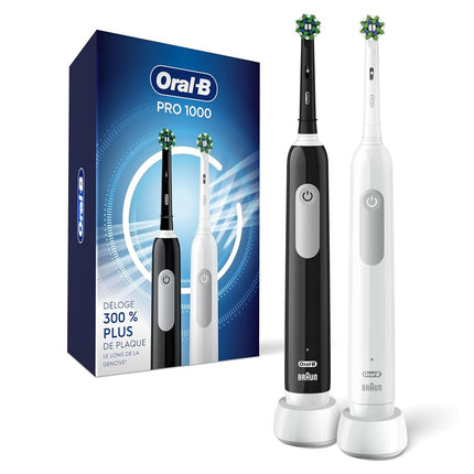 Oral-B Pro 1000 EleCountric Toothbrush, Black & White, Twin Pack