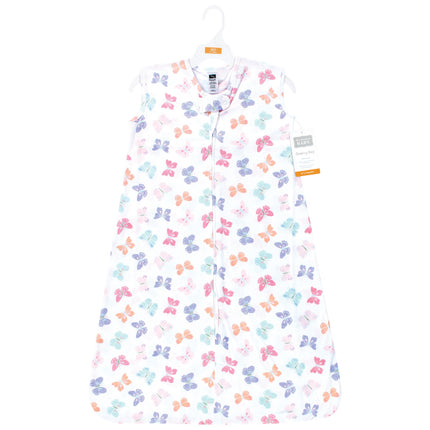Hudson Baby Unisex Baby Cotton Sleeveless Wearable Sleeping Bag, Sack, Blanket, Pastel Butterfly, 12-18 Months